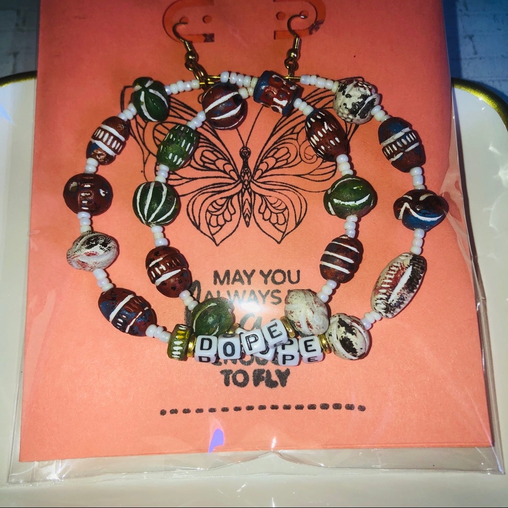 “Dope” ceramic bead hoops - Picture 2 of 4